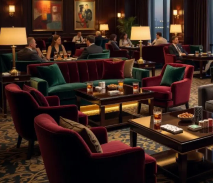 Balatorix lounge rész puha fotelekkel és hangulatos világítással