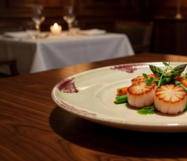 Tenger gyümölcseiből készült fine dining fogás tálalva